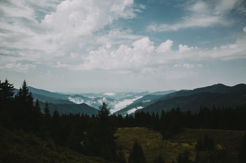 Free Stunning view of the Carpathian Mountains in Ukraine under a cloudy sky. Stock Photo