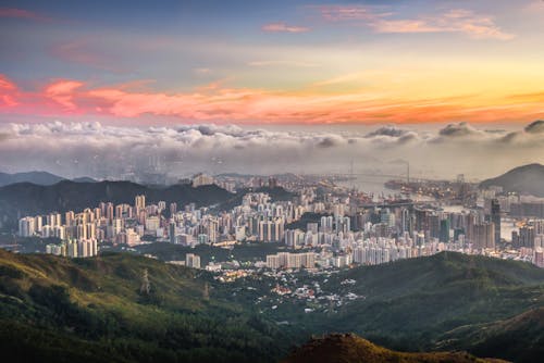 도시의 항공 사진