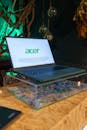 Acer Laptop on Glass Box