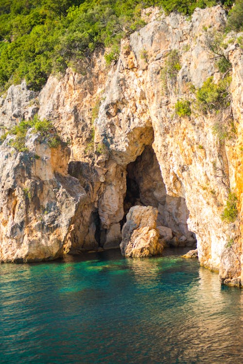 동굴, 바다, 바위의 무료 스톡 사진