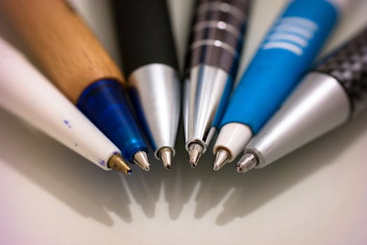 Free stock photo of desk, office, writing, pens