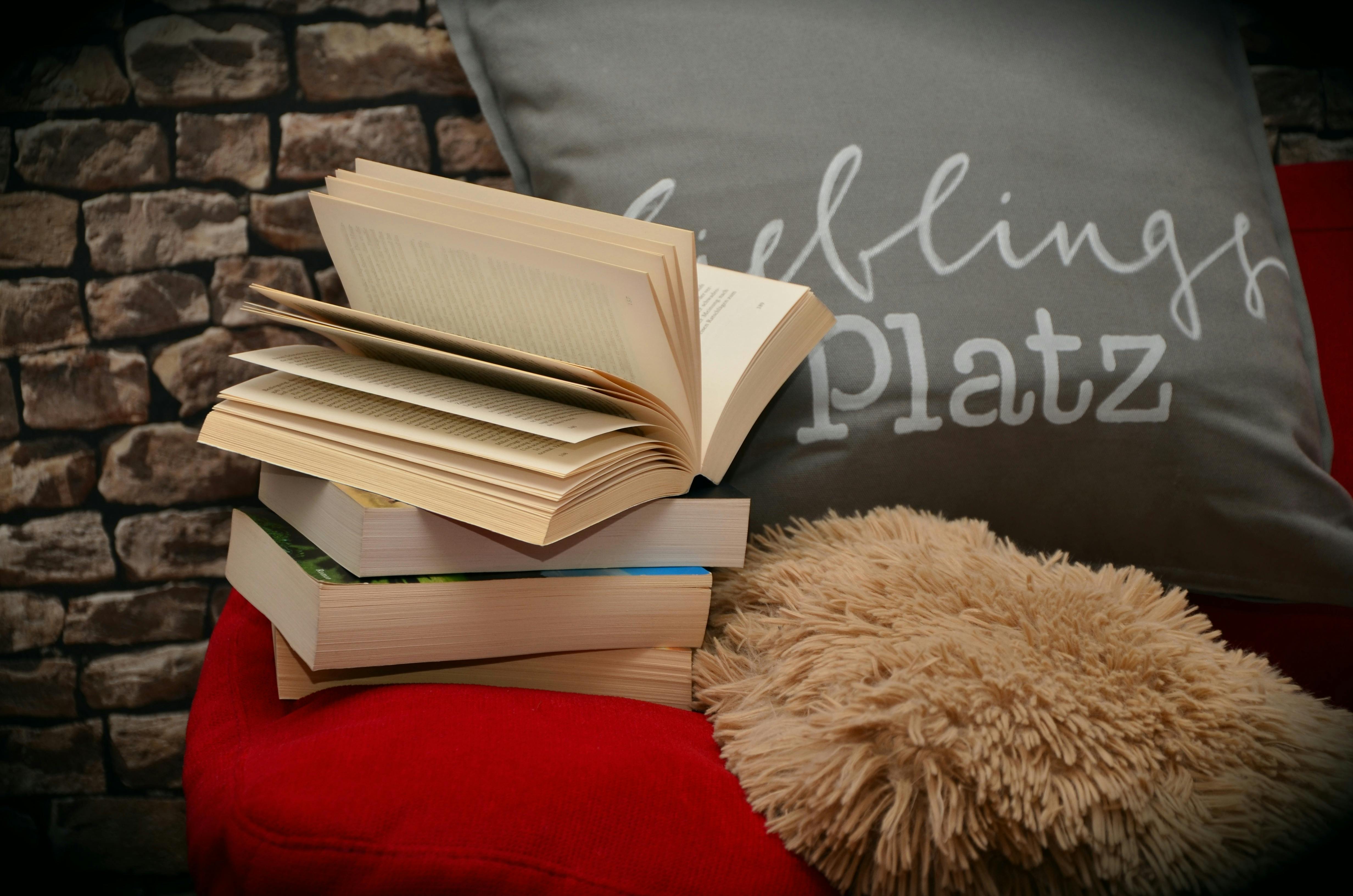 View of Books in Shelf  Free Stock Photo