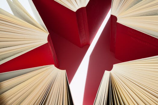 Free stock photo of red, art, books, abstract