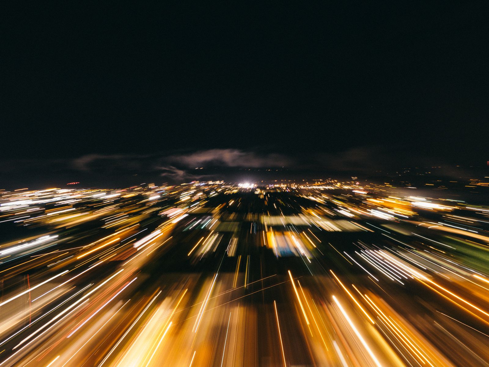 City lights and roads at night