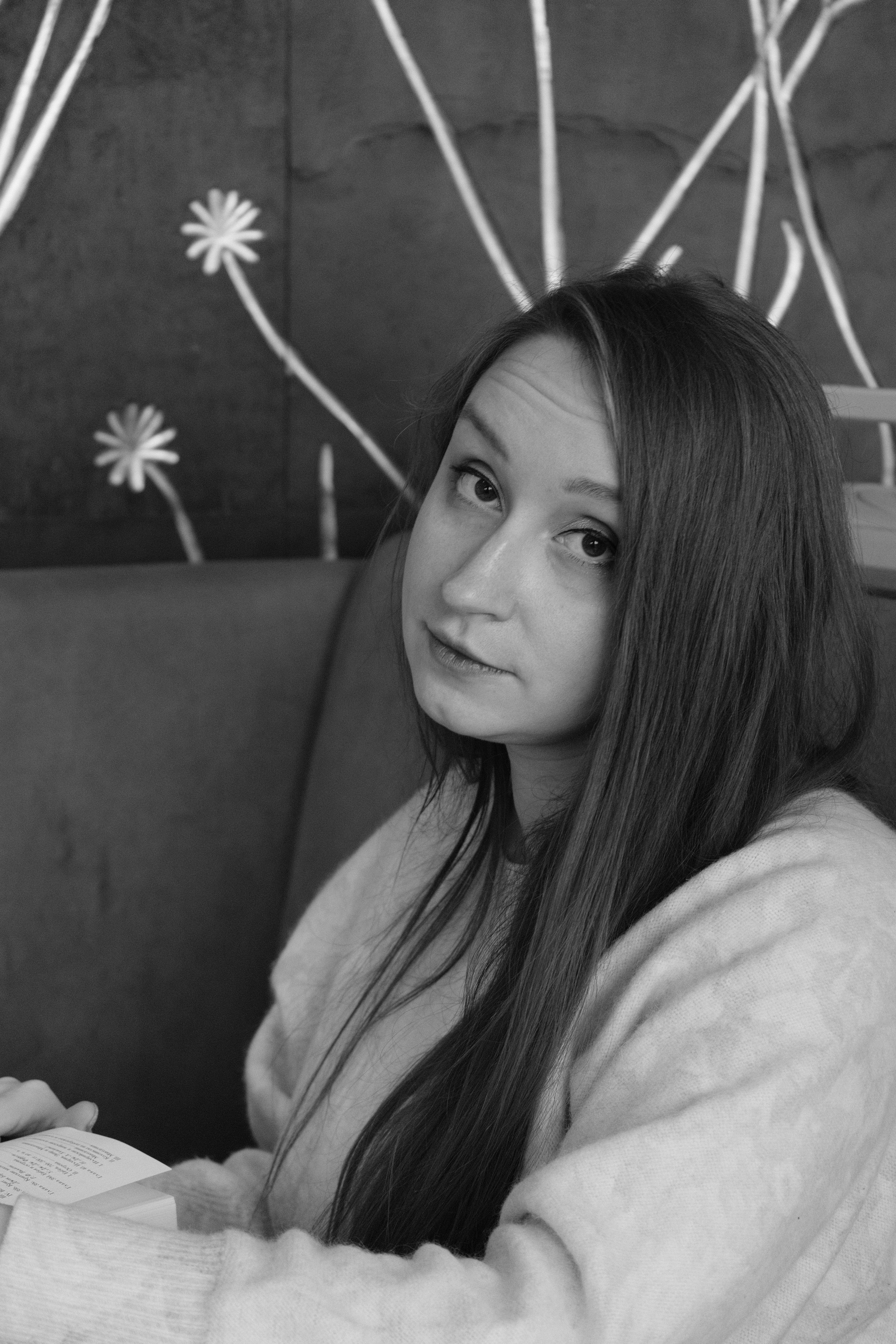 Portrait of Brunette Woman in Black and White · Free Stock Photo