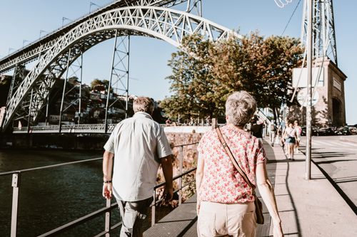 Senior tourists exploring Europe