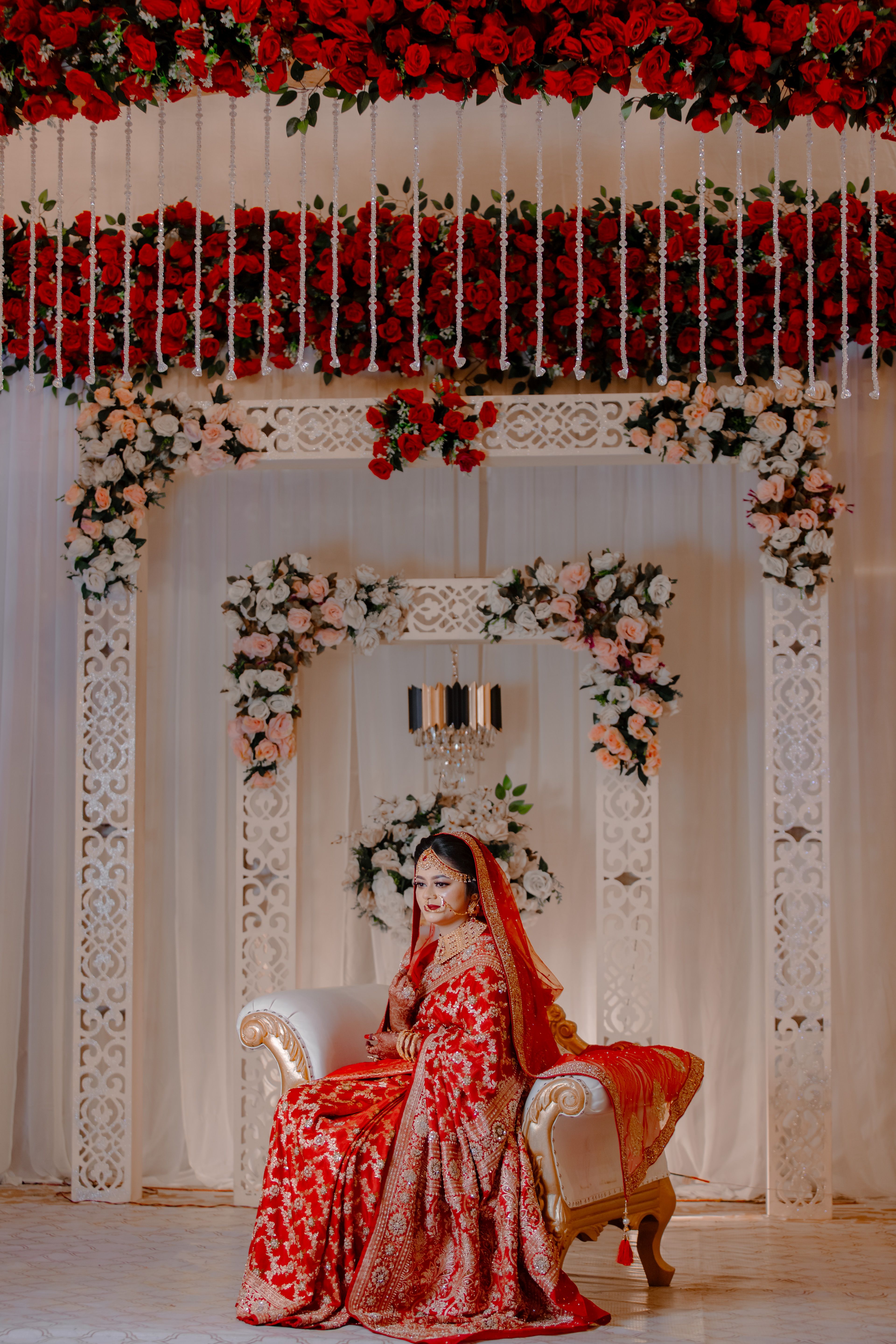 Woman Sitting in Red, Traditional Wedding Dress · Free Stock Photo