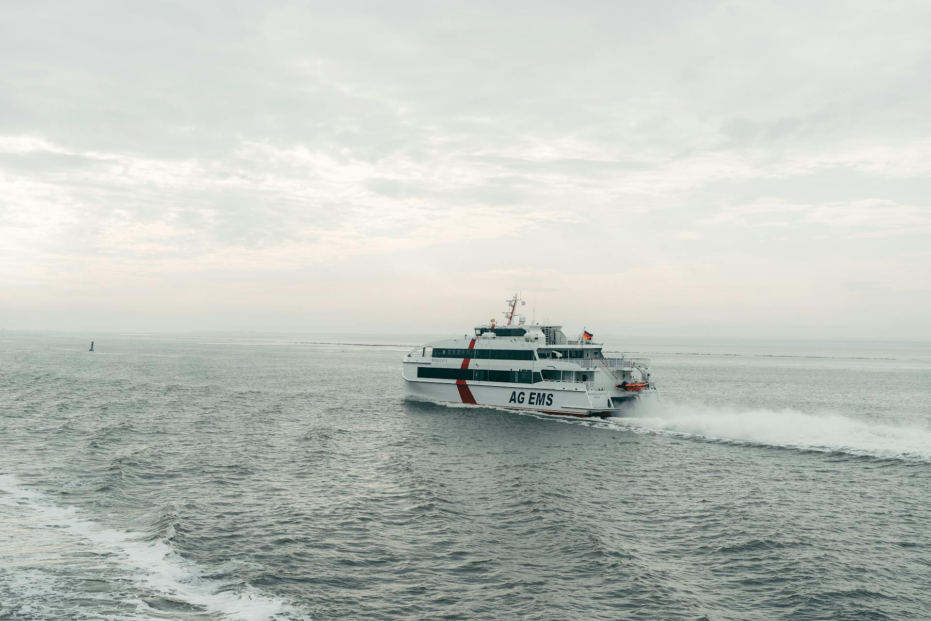 German AG EMS Ferry Sailing on Sea