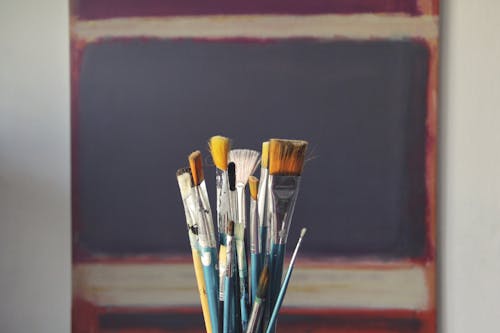 Free Blue Paint Brush Set Stock Photo