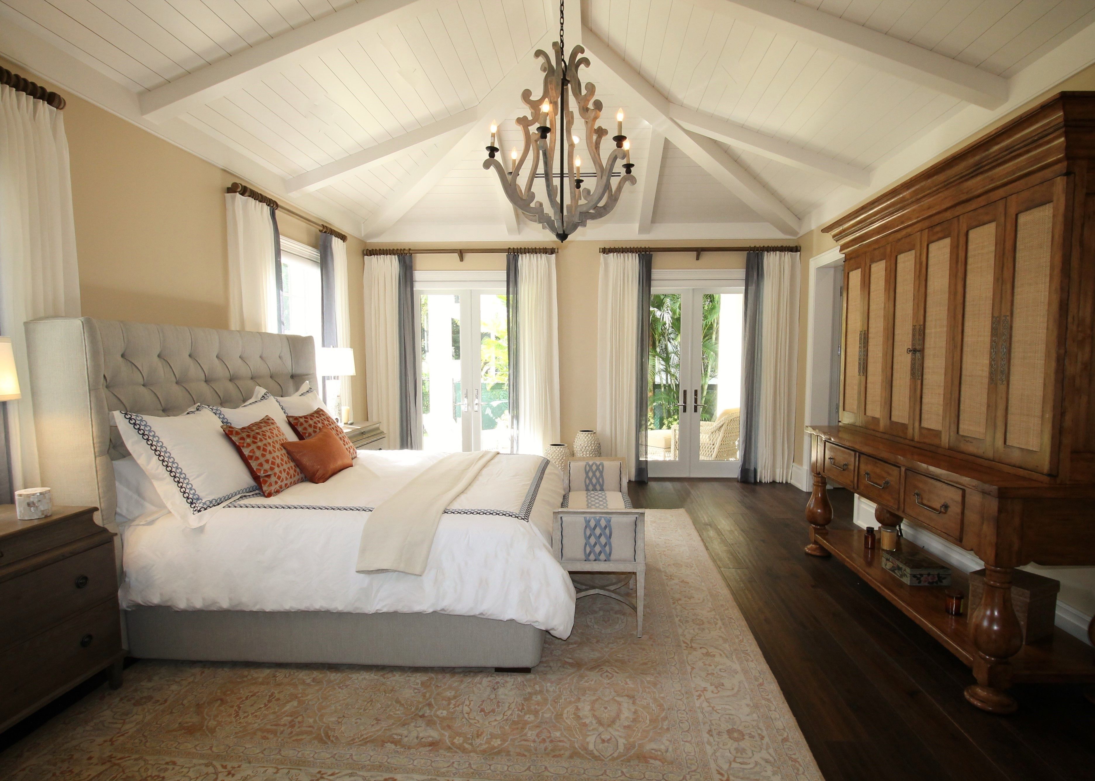 The family room under the vaulted ceiling