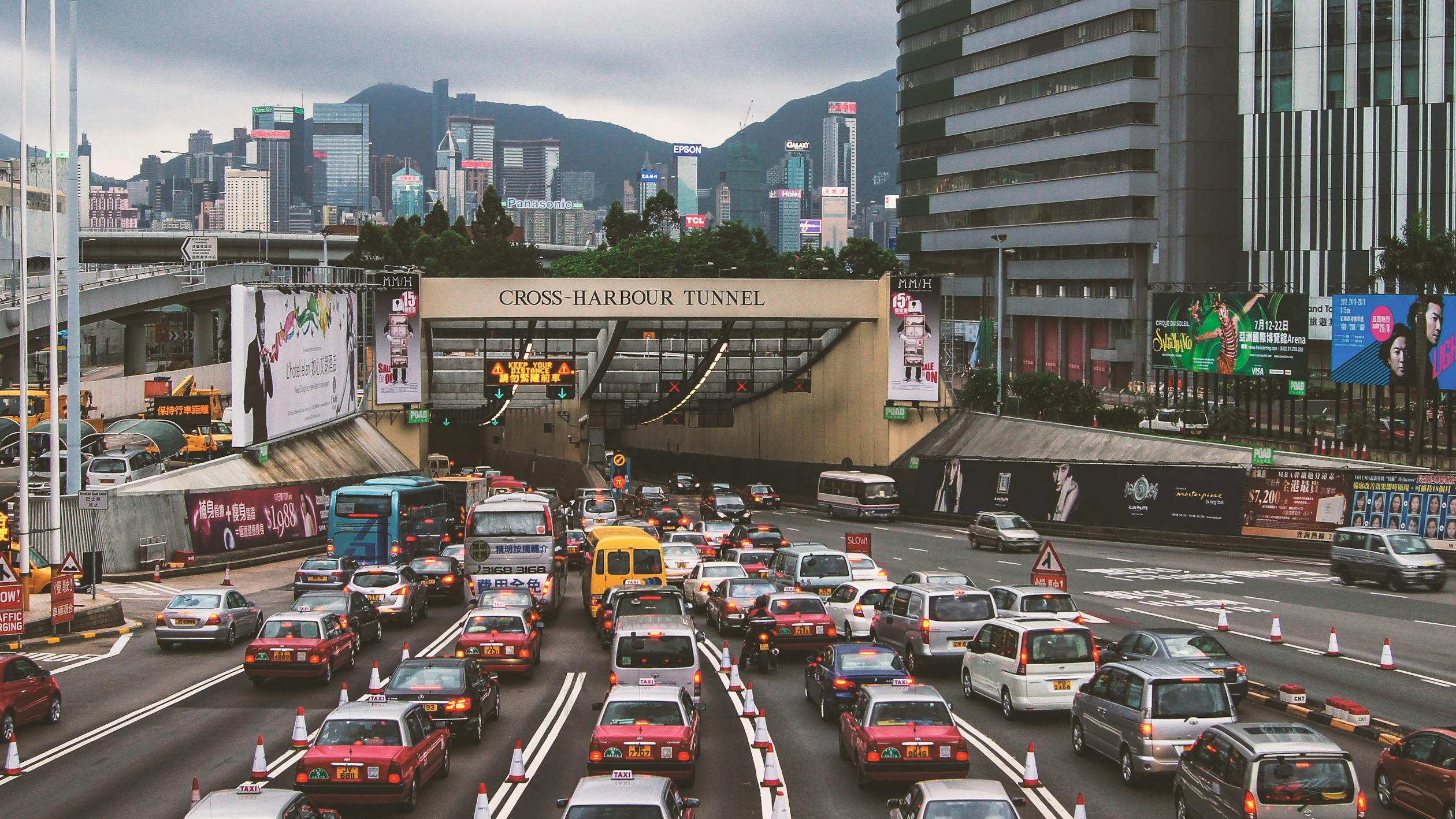 A traffic jam like the one you might see in California.