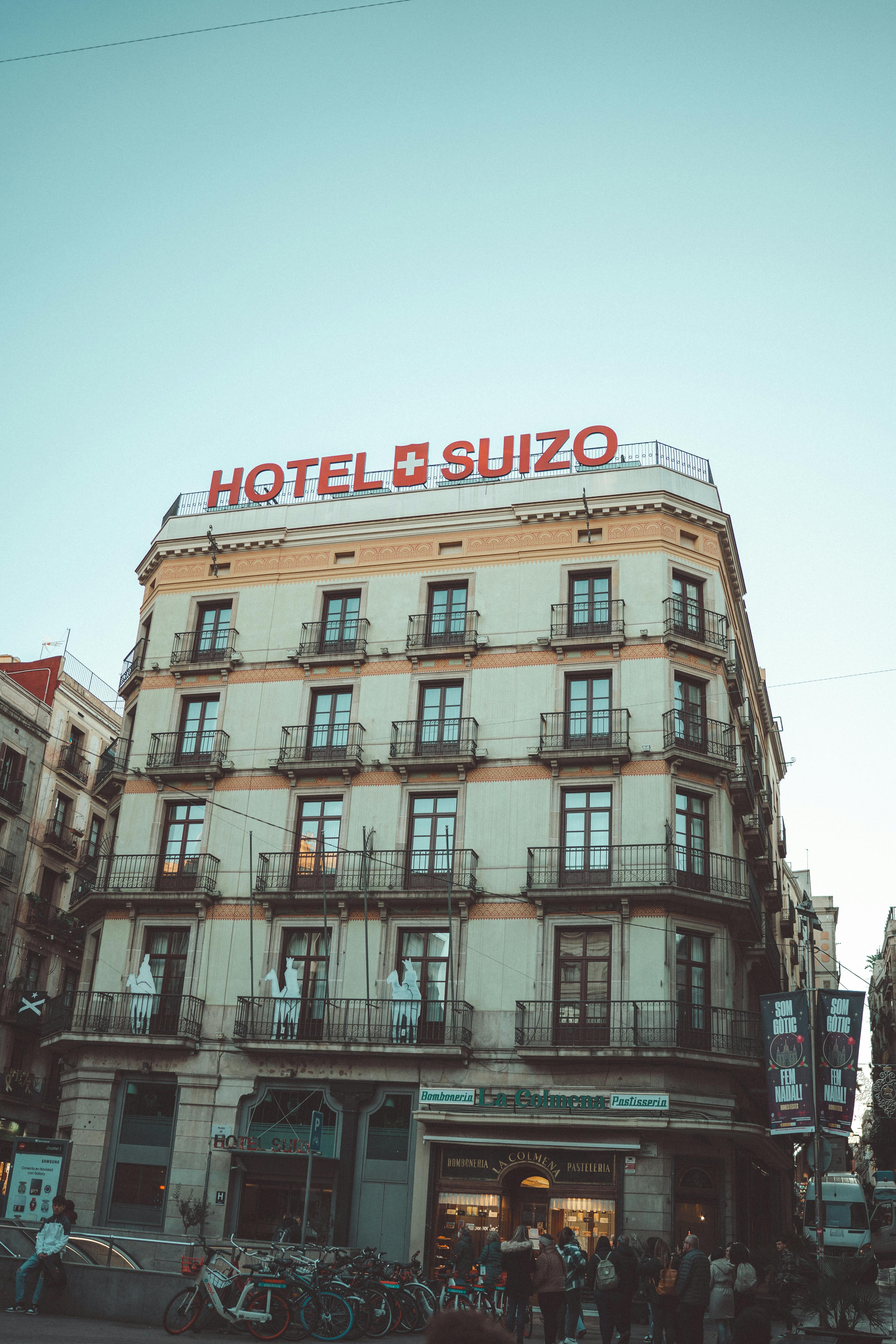 view of the hotel suizo in barcelona spain