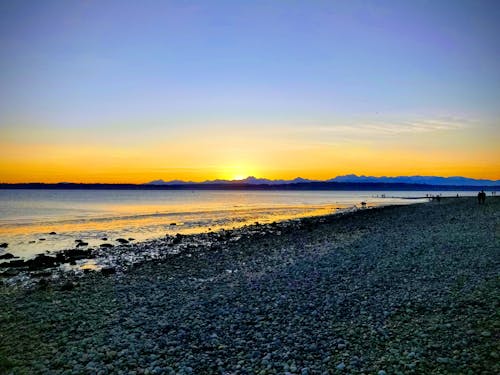 Free stock photo of beach, blue, sunset