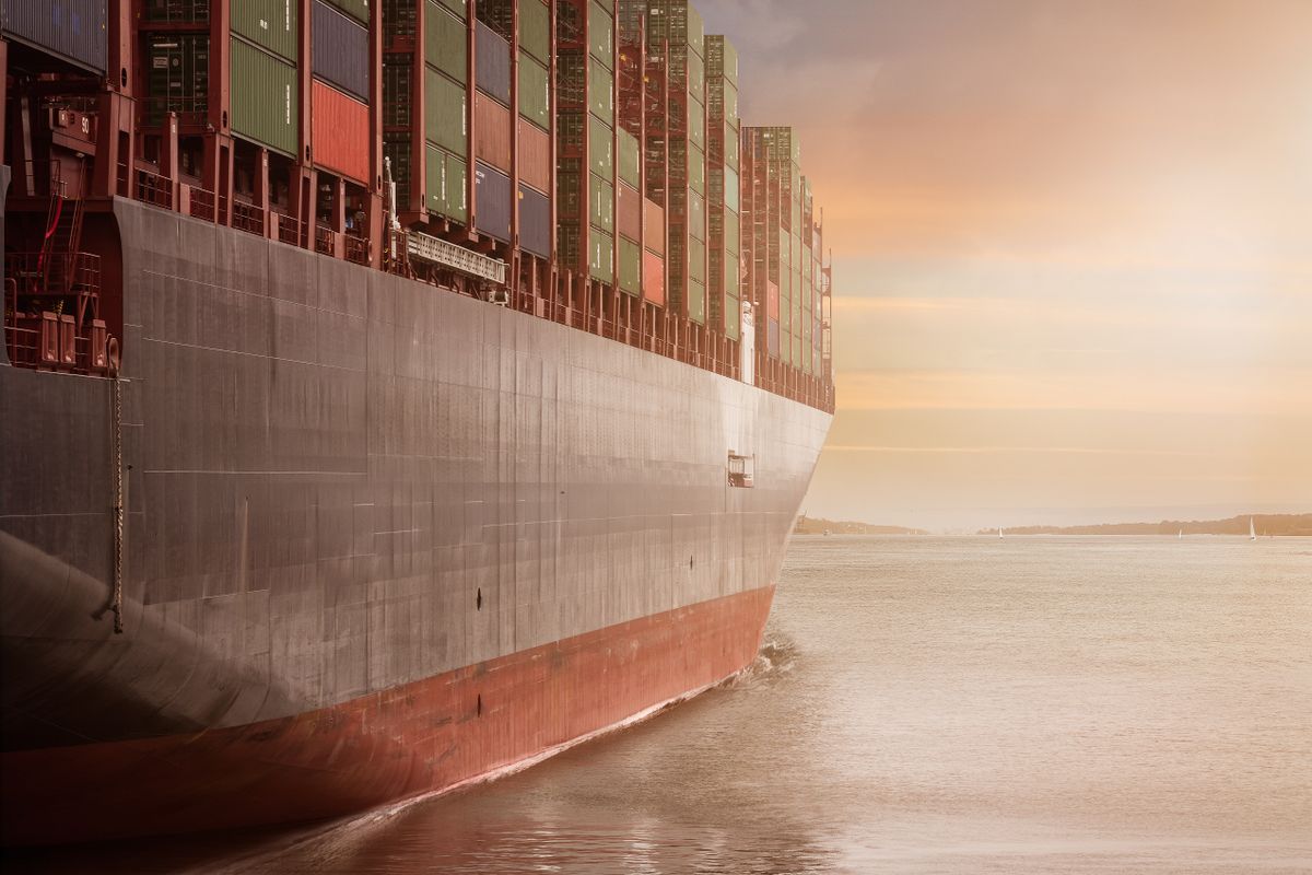 Cargo ship import logistics