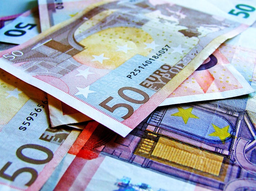 Pile of 50 Euro Banknotes