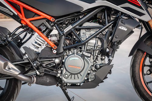 Close-up Photo of a KTM 125 Motorbike Engine