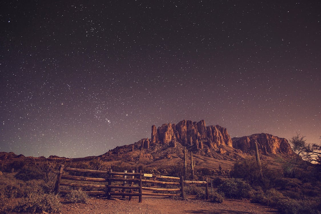 Free Night Time On A Desert Background Stock Photo
