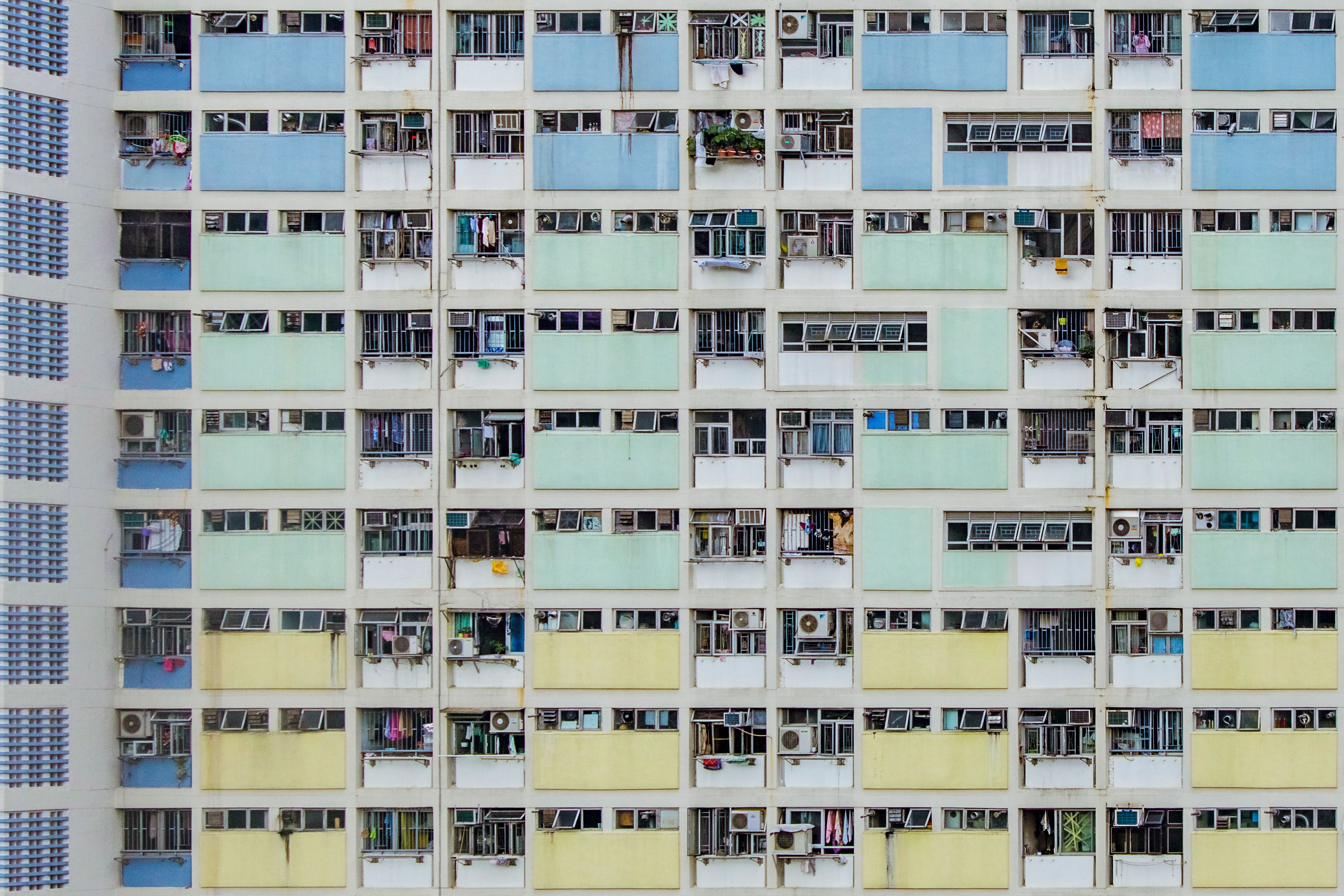 Colorful High-Rise Building Facade in Hong Kong · Free Stock Photo