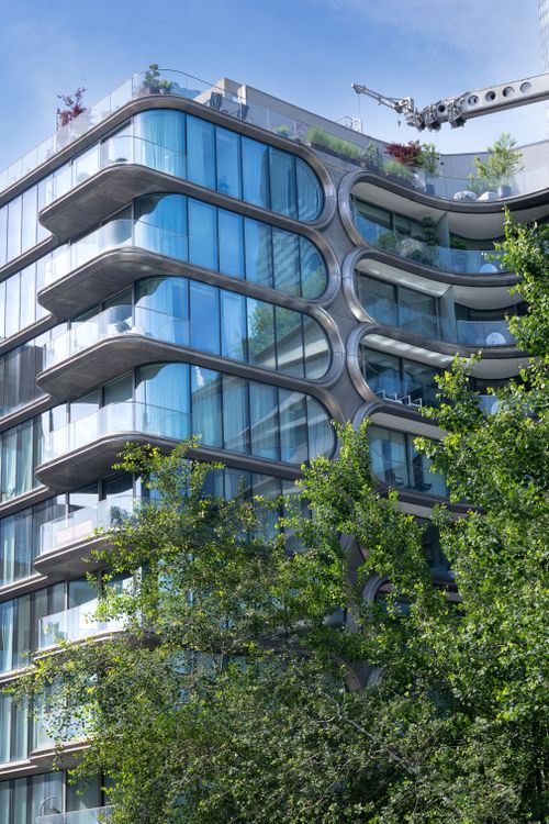 Free Innovative facade of 520 West 28th by Zaha Hadid in New York City. Stock Photo