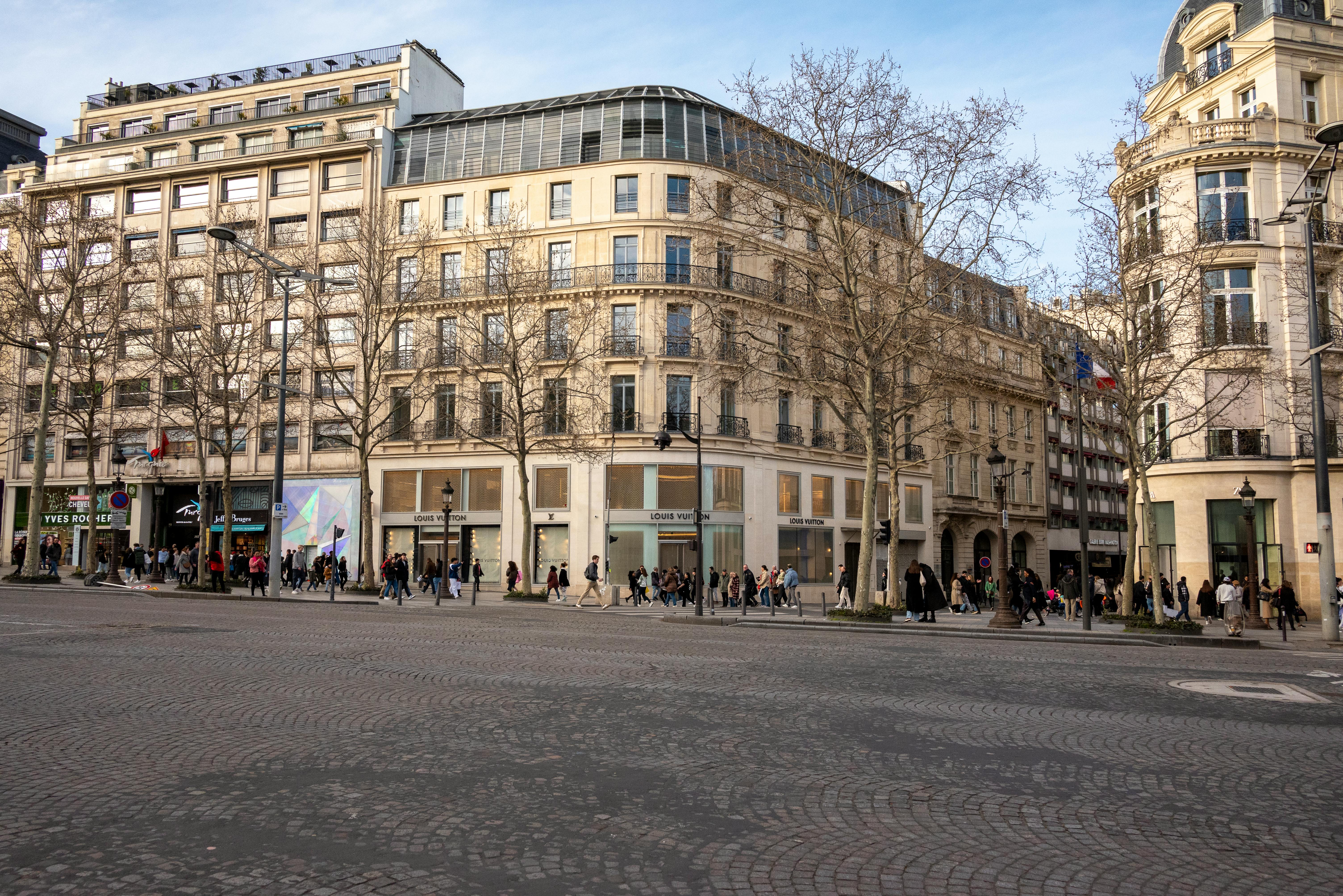 Champs-Élysées Paris Street With Grand Plane Trees Luxury Boutiques Theaters Cafes