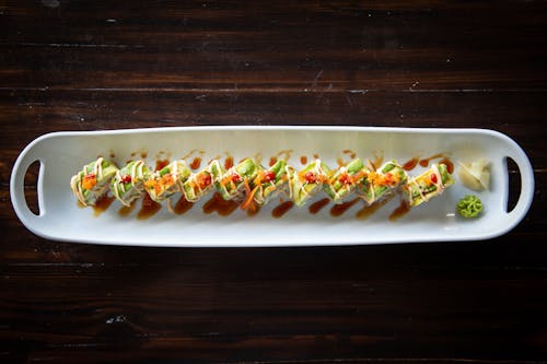 Free stock photo of avacado, sushi, sushi roll Stock Photo