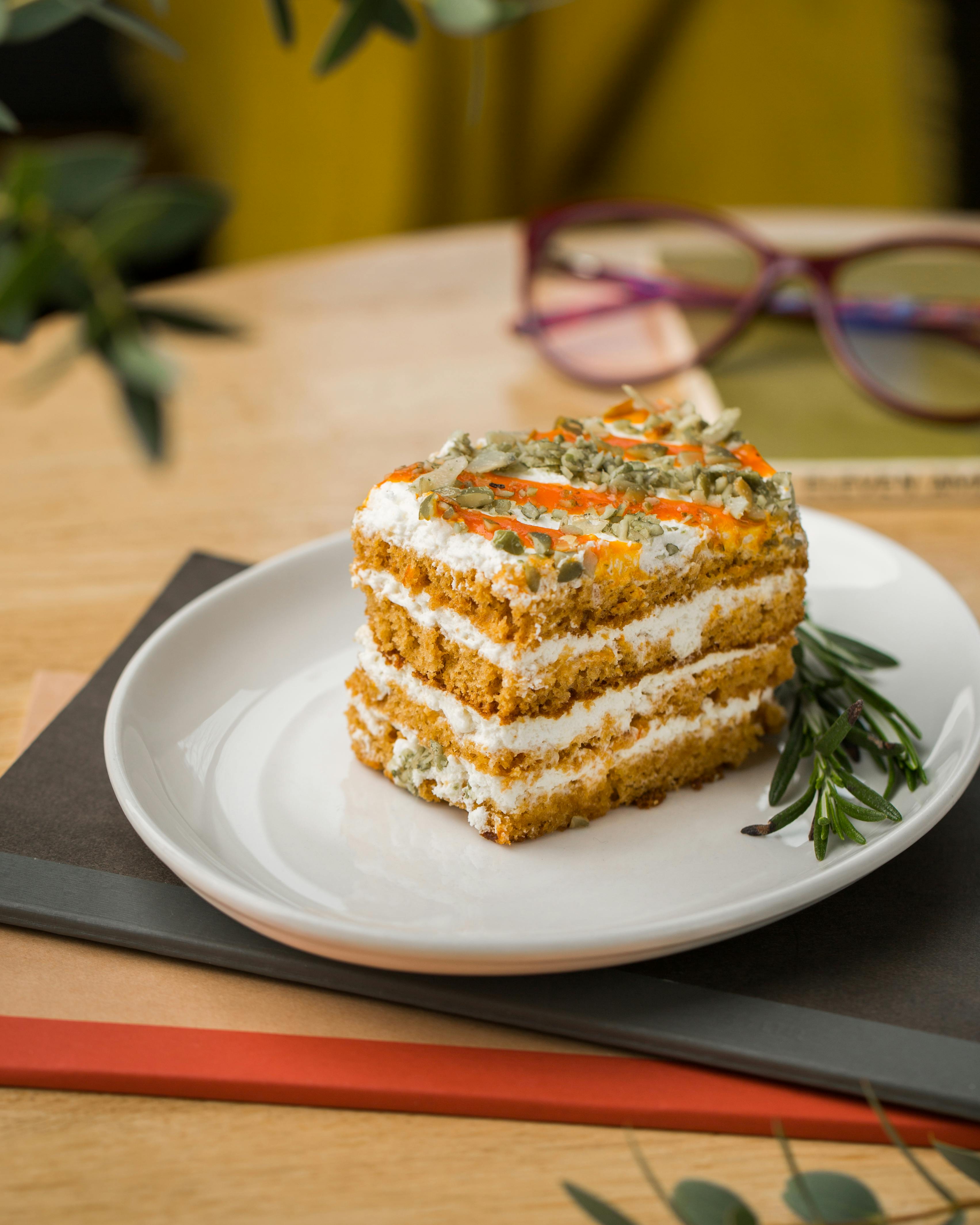 Carrot cake, cream cheese frosting