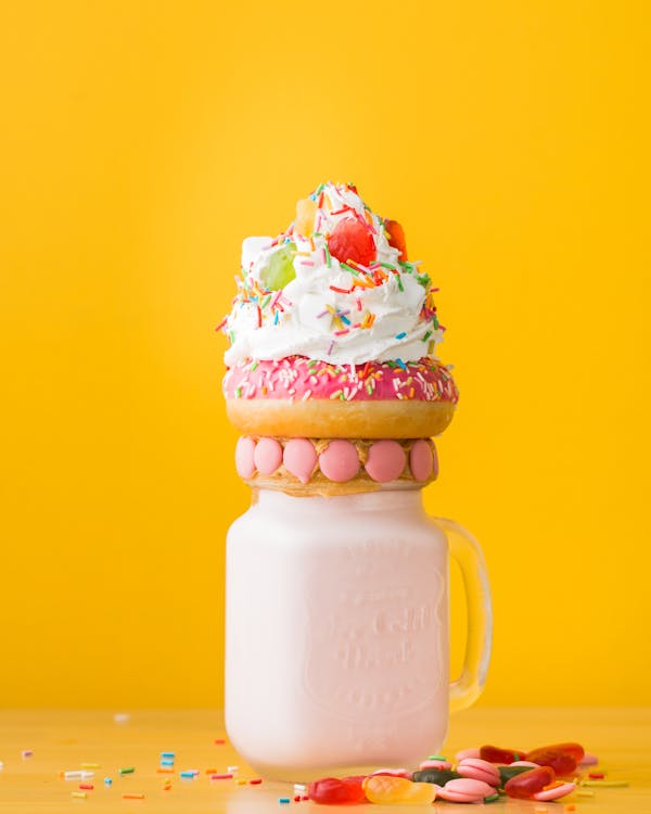 Free Close-Up Photo Of Dessert On Top Of The Jar Stock Photo