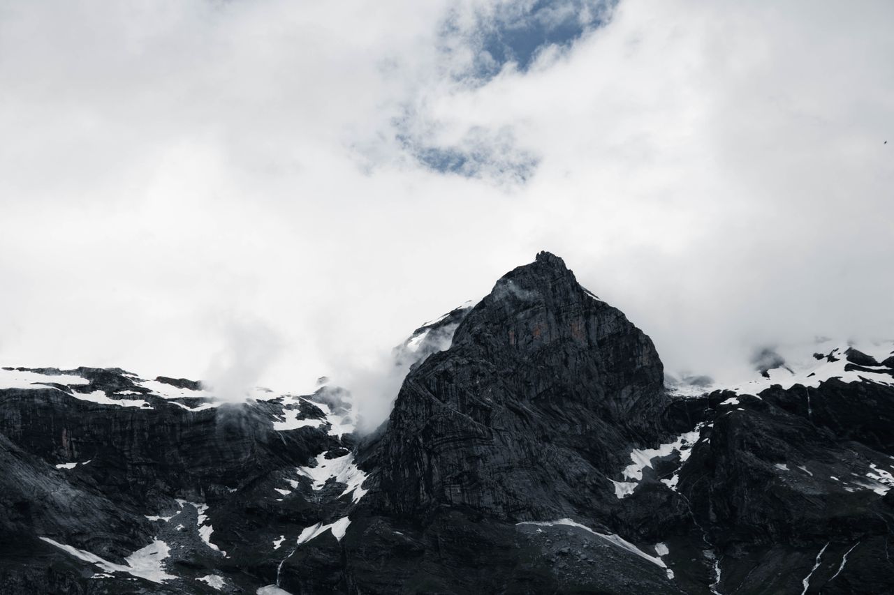 stunning view of rugged mountain peaks and clouds in sixt fer cheval f