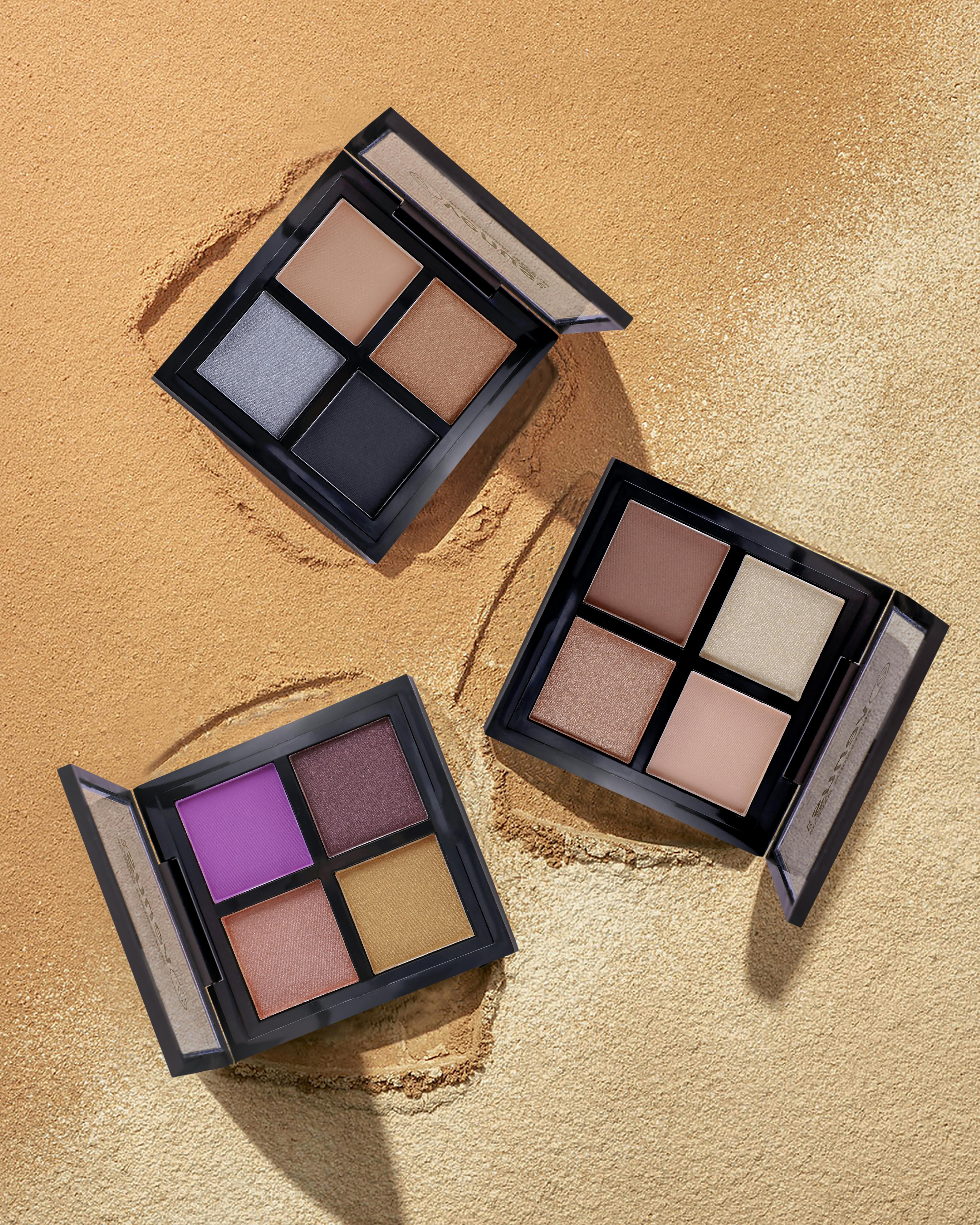 Three Black Square Makeup Palettes · Free Stock Photo