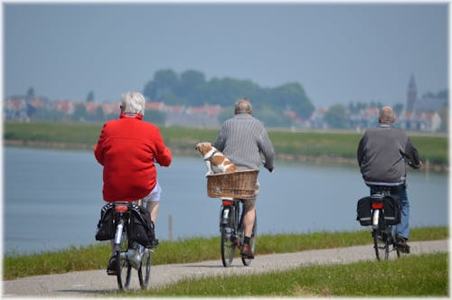 Three Man Riding Bicycles Near Body of Water,Healthy lifestyle,  Healthy life, healthy drinks, healthy drinks at Starbucks, healthy drinks at breakfast,