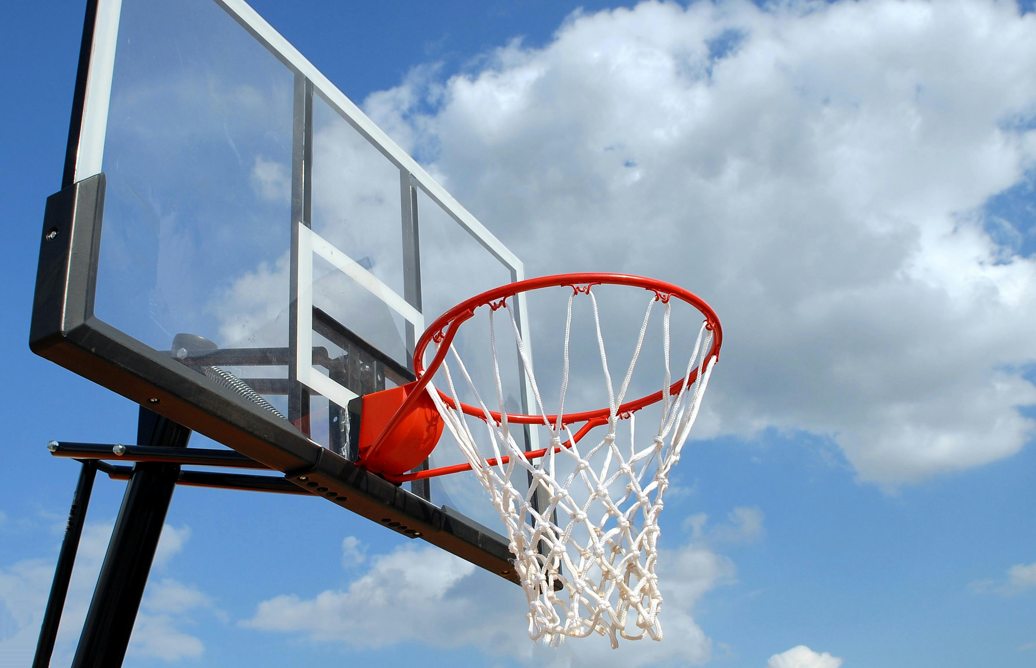 basketball hoop with basketball