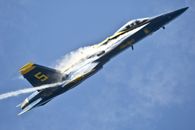 Blue and Yellow Jet Plane Elevating