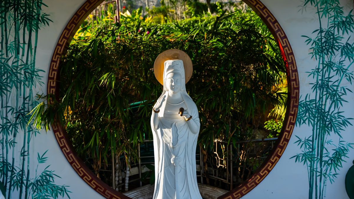 Temple garden on the island of Cebu, Philippines