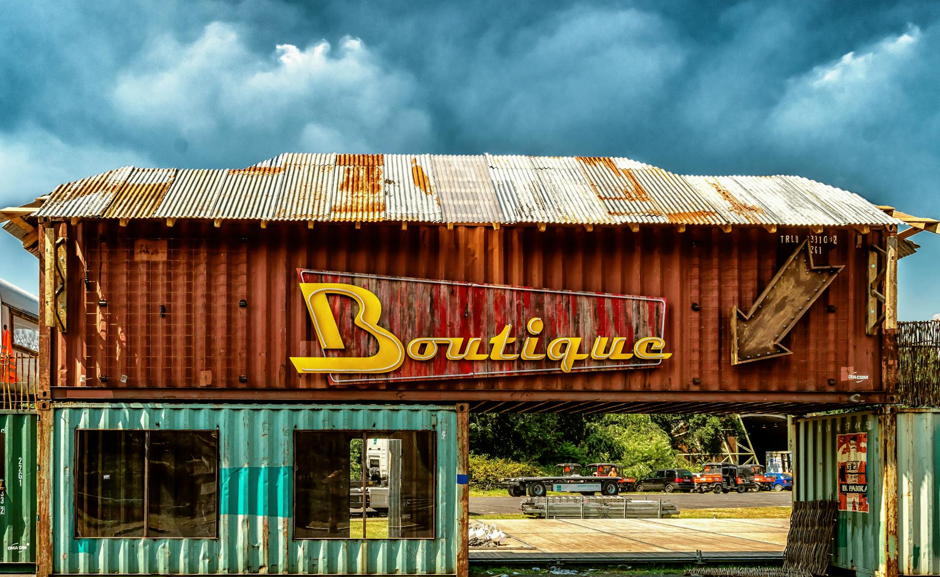 Brown and Teal Shipping Containers