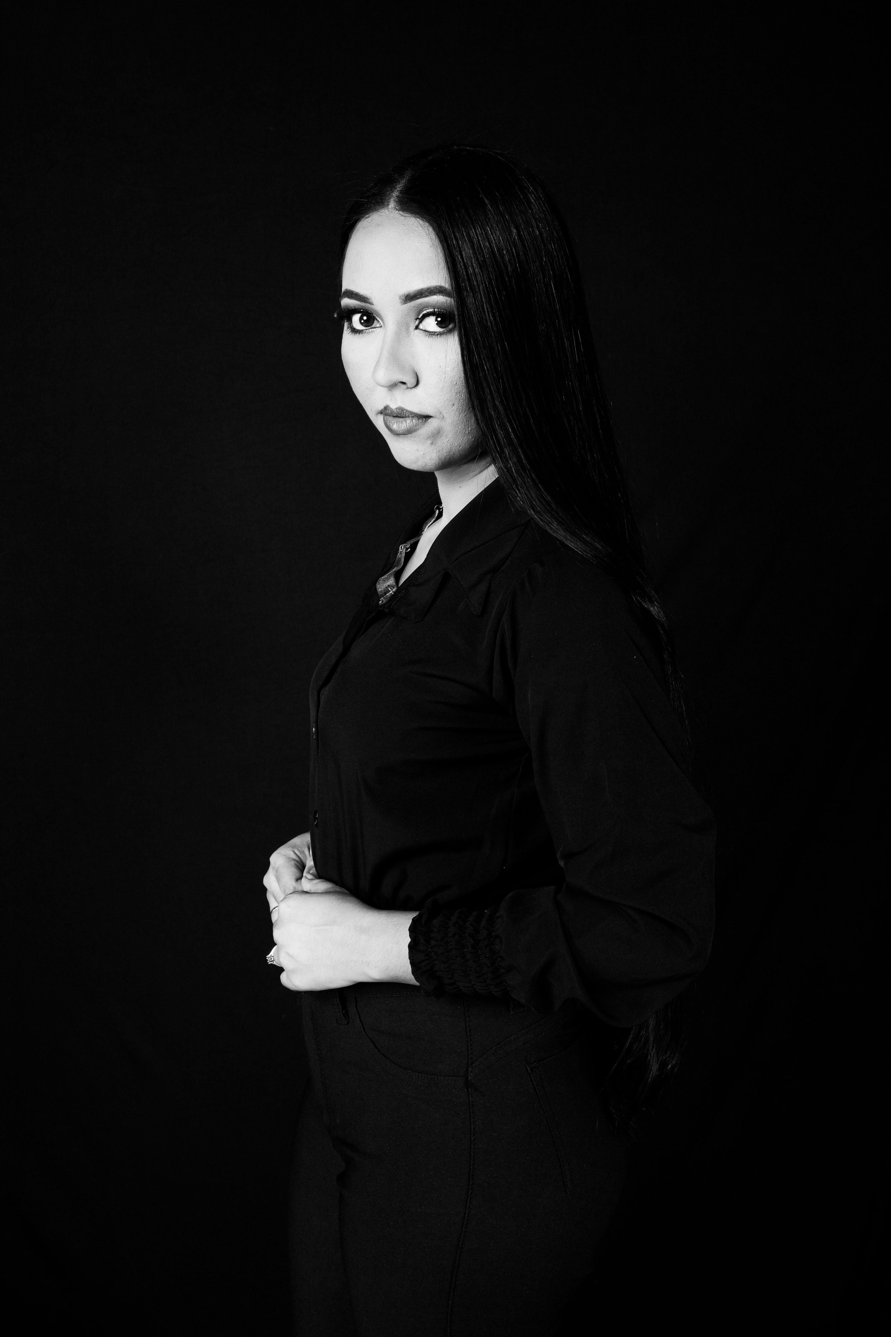 Portrait of Woman in Black and White · Free Stock Photo