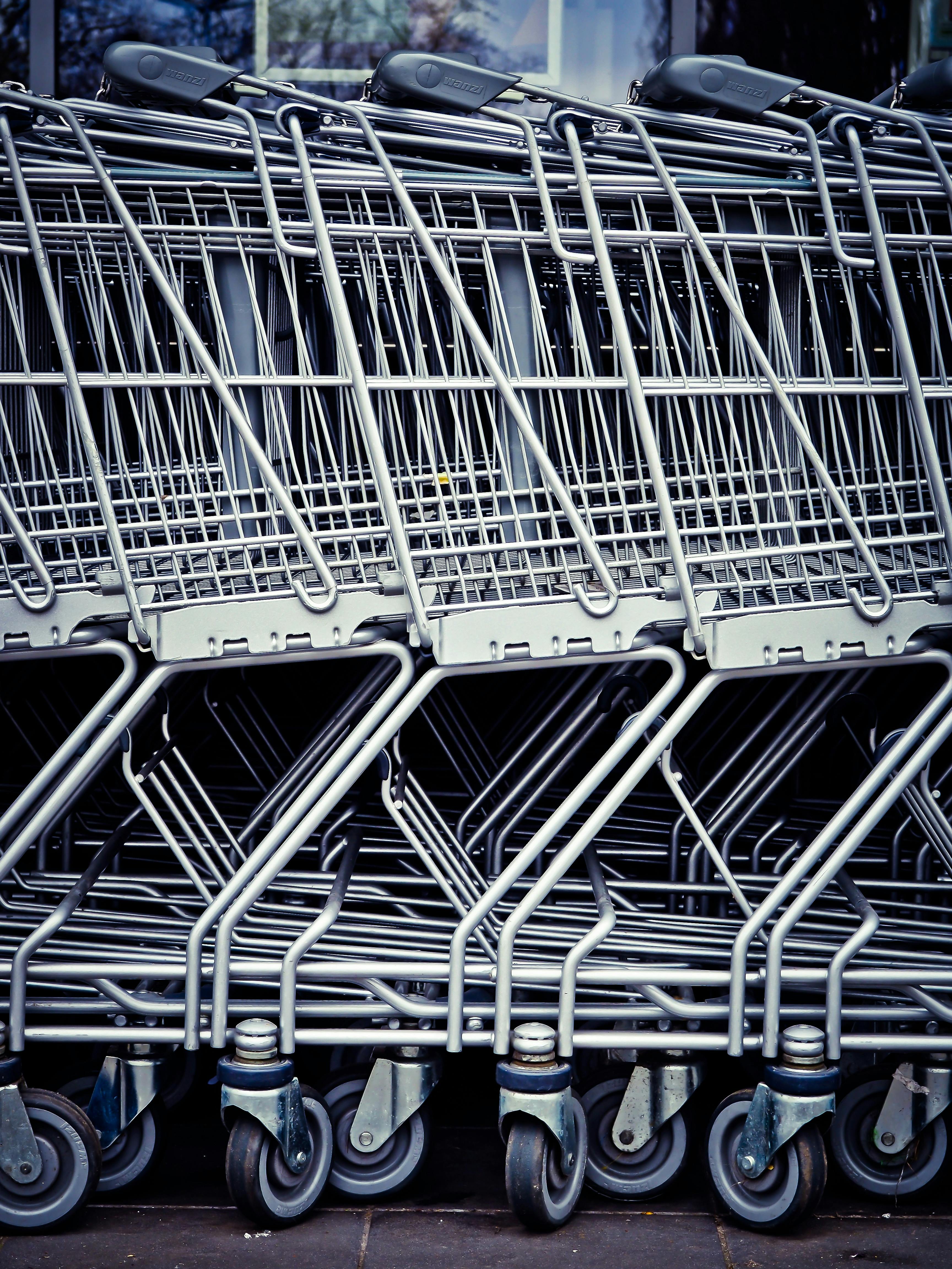 shopping carts aligned