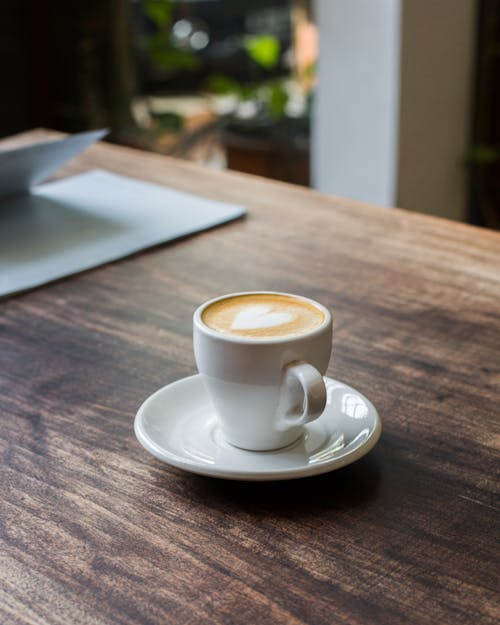 Free Latte in Cup Stock Photo