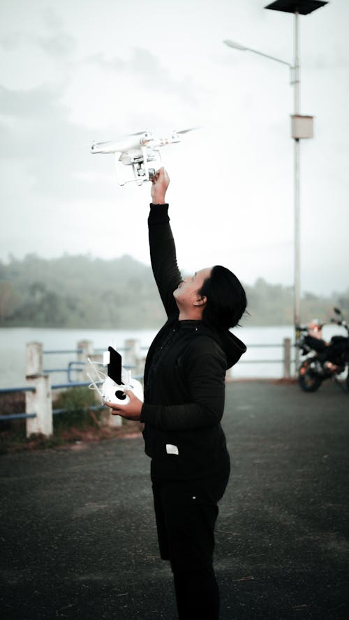 Man Setting up a Drone