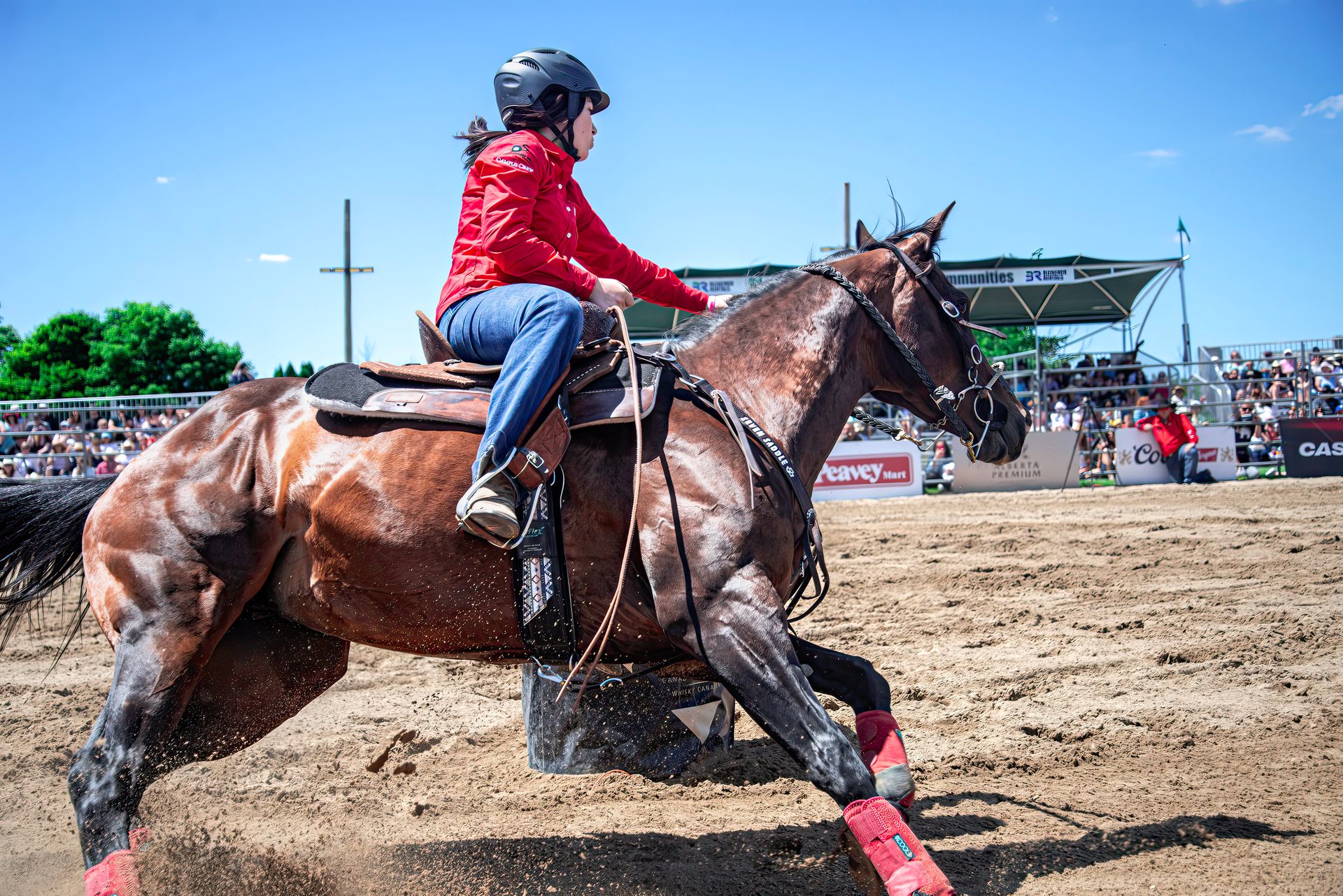 Woman Riding Horse in Rodeo
