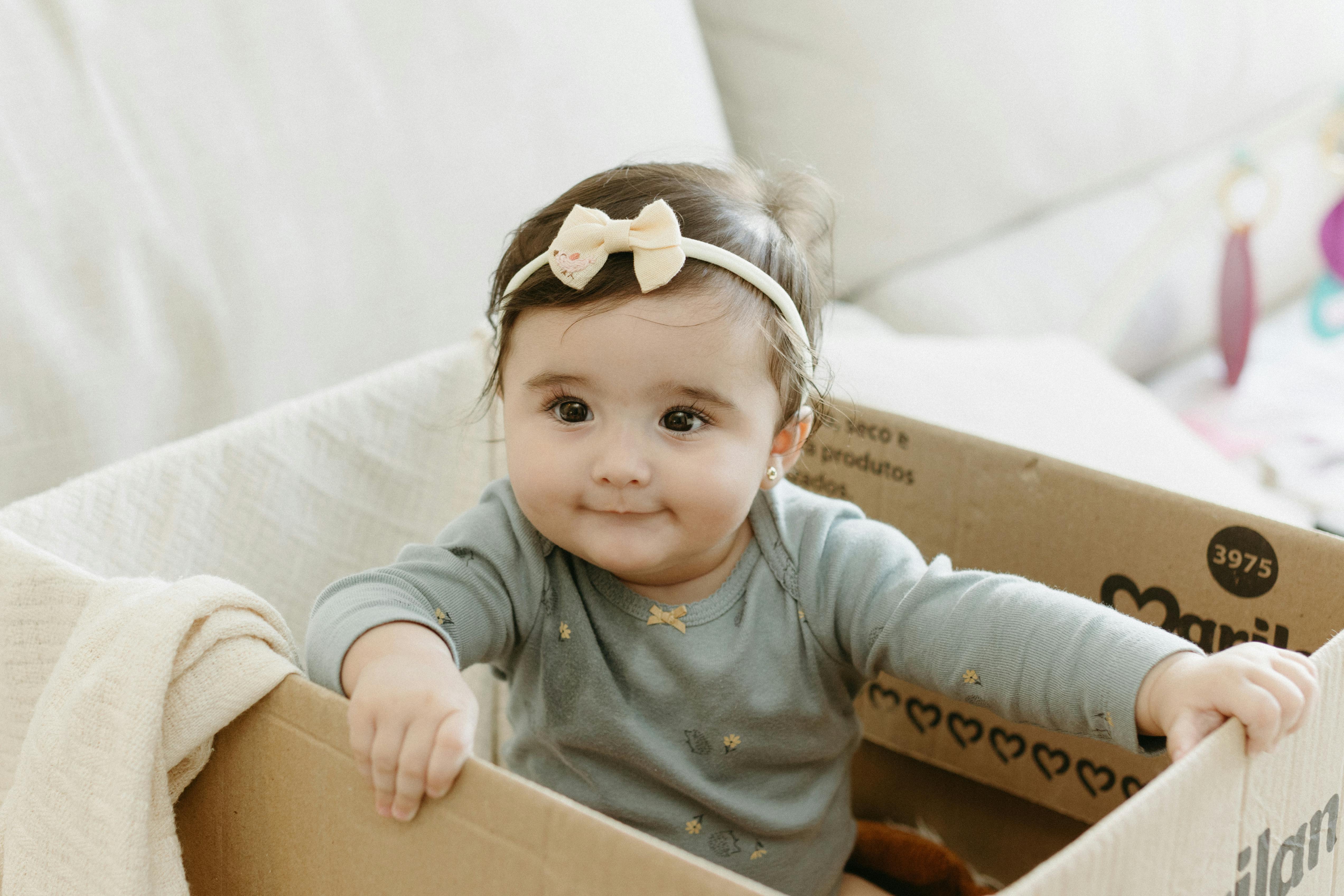 little girl in a box