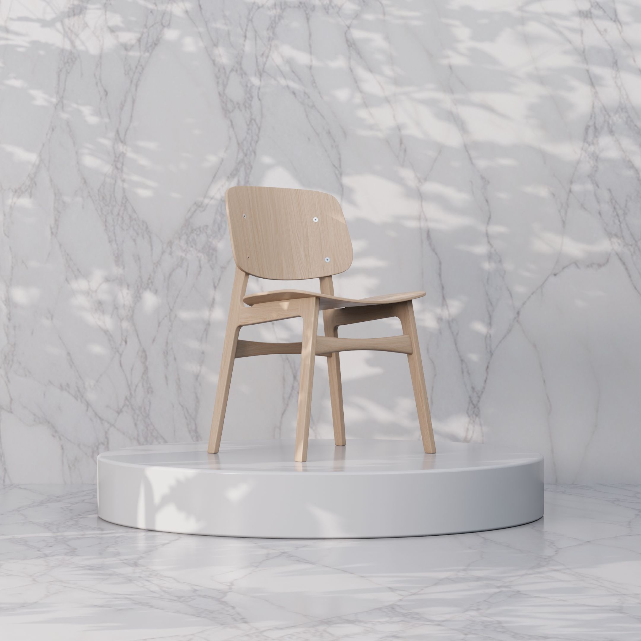 Modern Wooden Chair Against Concrete Wall · Free Stock Photo