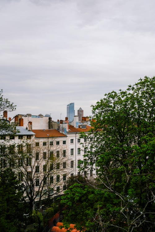 A view of the city from a balcony