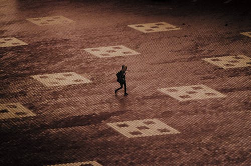 Free stock photo of silhouette, tiles, walking