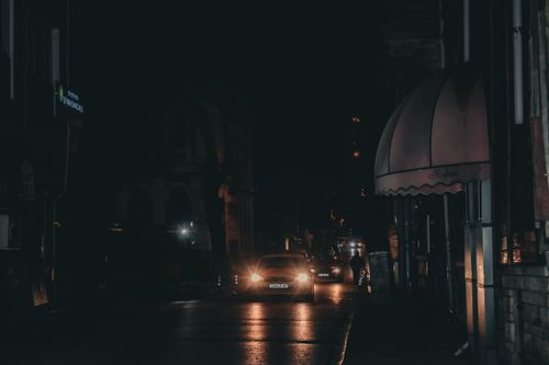 Free A dimly lit street in Edirne, Türkiye captures the quiet ambiance of urban nightlife. Stock Photo