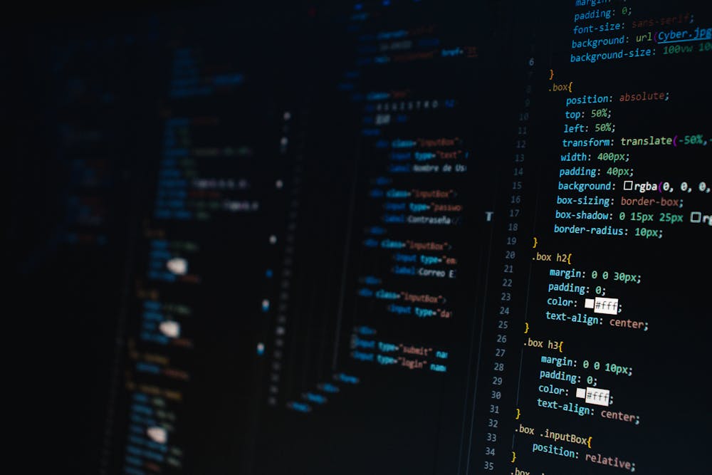 Code on screen for performance