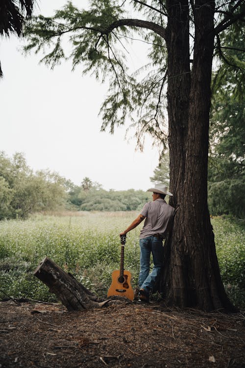 Ilmainen kuvapankkikuva tunnisteilla hattu, kitara, maaseudun