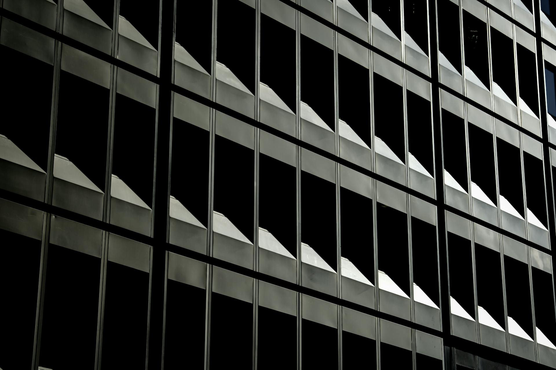 Office Building Wall in Black and White