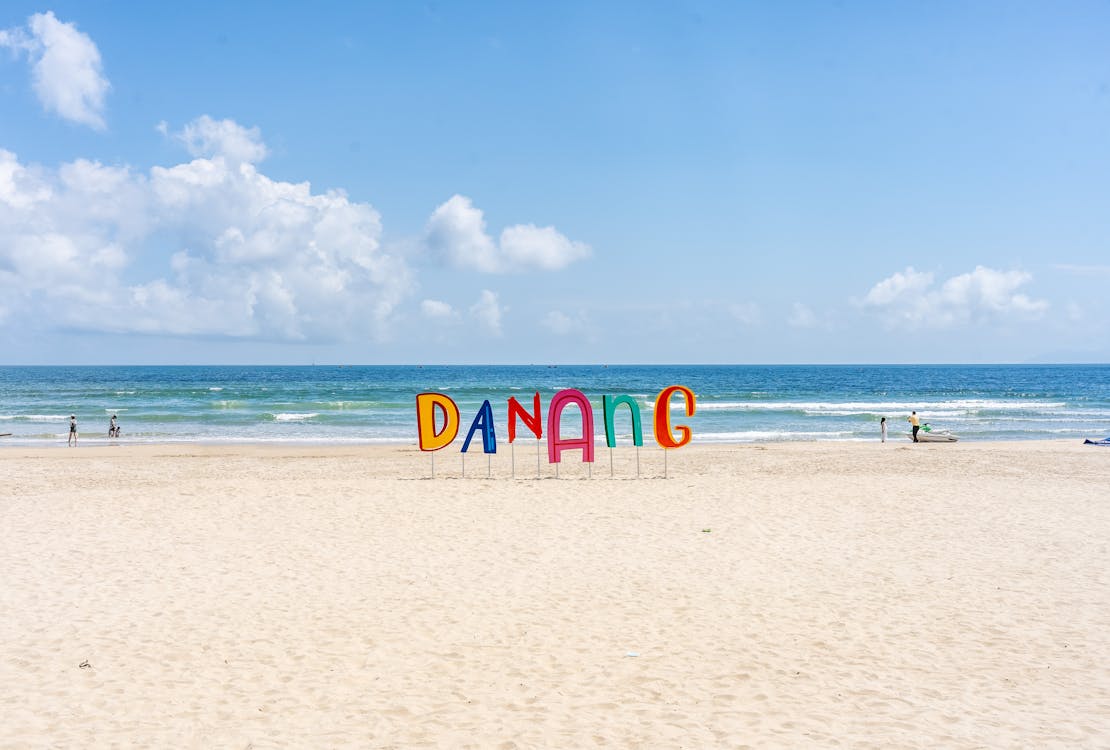 Free Da Nang City Name at Beach Stock Photo