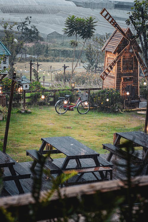 Bahçe, bisiklet, dikey atış içeren Ücretsiz stok fotoğraf