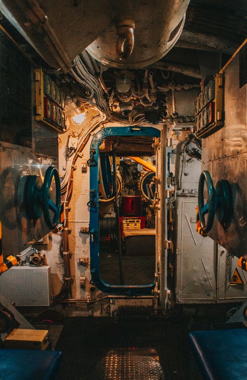 Free Explore the vintage interior of a historic submarine torpedo compartment in Saint Petersburg. Stock Photo